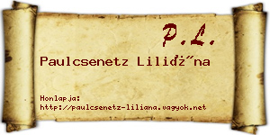Paulcsenetz Liliána névjegykártya